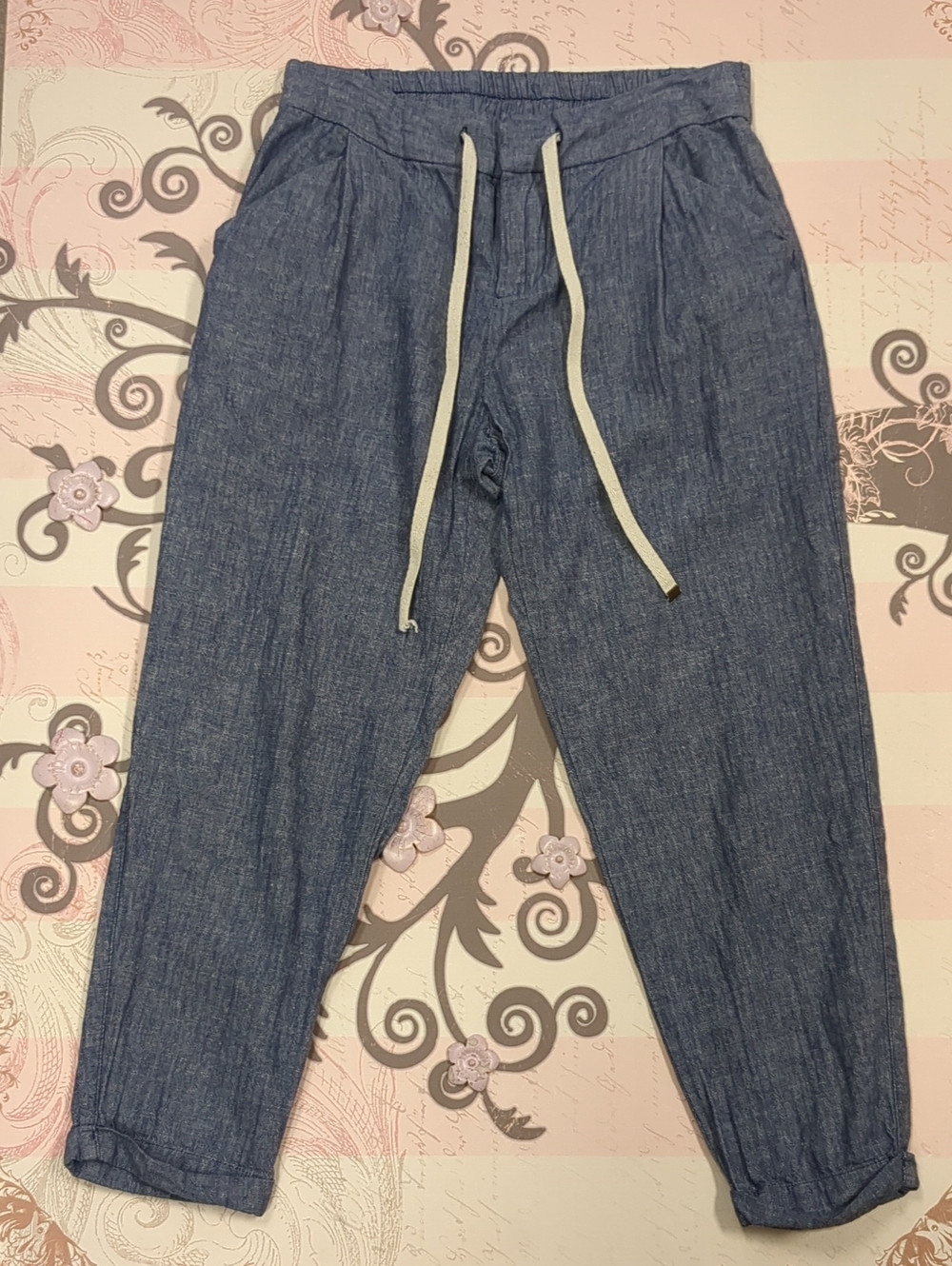 Old Navy Blue Chambray Drawstring Joggers